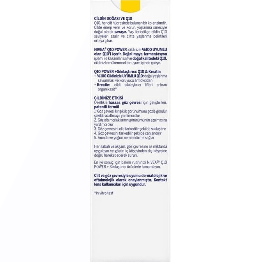 Nivea Q10 Power Kırışık Karşıtı +Sıkılaştırıcı Göz Bakım Kremi 15ml