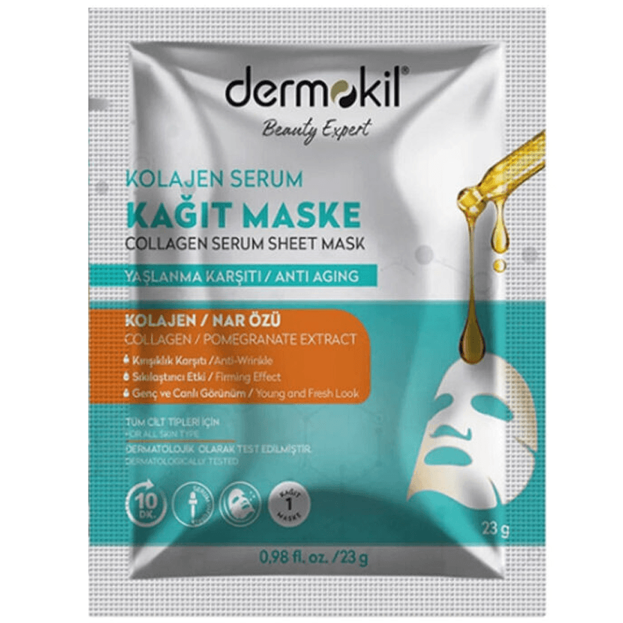 Dermokil Kolajen ve Nar Özlü Serum Kağıt Maske 23gr