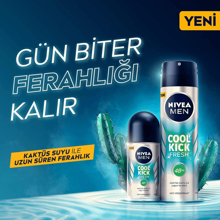 Nivea Men Cool Kick Fresh Roll-On 50ml-Kaktüs Sulu