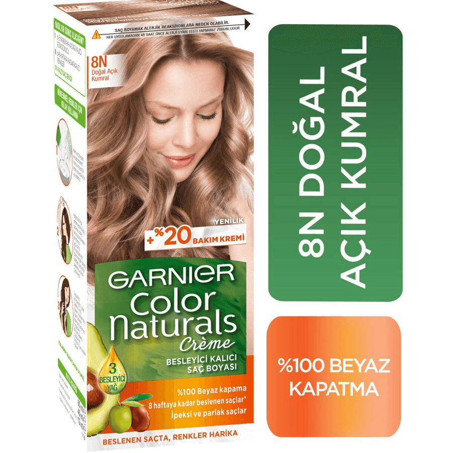Garnier Color Naturals Creme 8N Doğal Açık Kumral-Saç Boyası