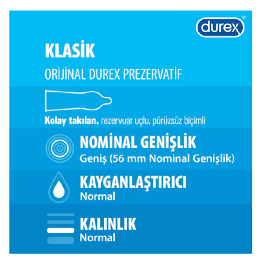 Durex Klasik Prezervatif 12li