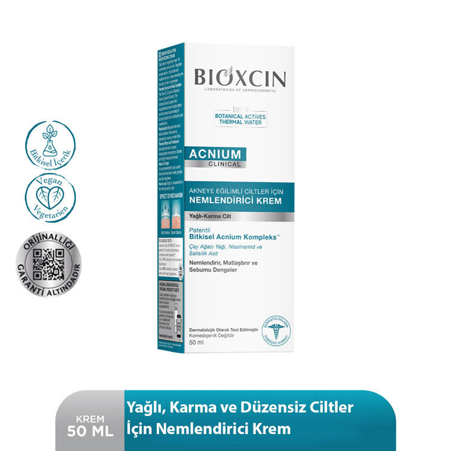 Bioxcin Acnium Nemlendirici Krem 50ml - Sebum Dengeleyici