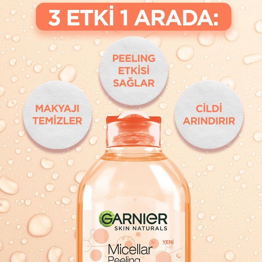 Garnier Micellar Peeling Kusursuz Makyaj Temizleme Suyu 400ml-Misel Su