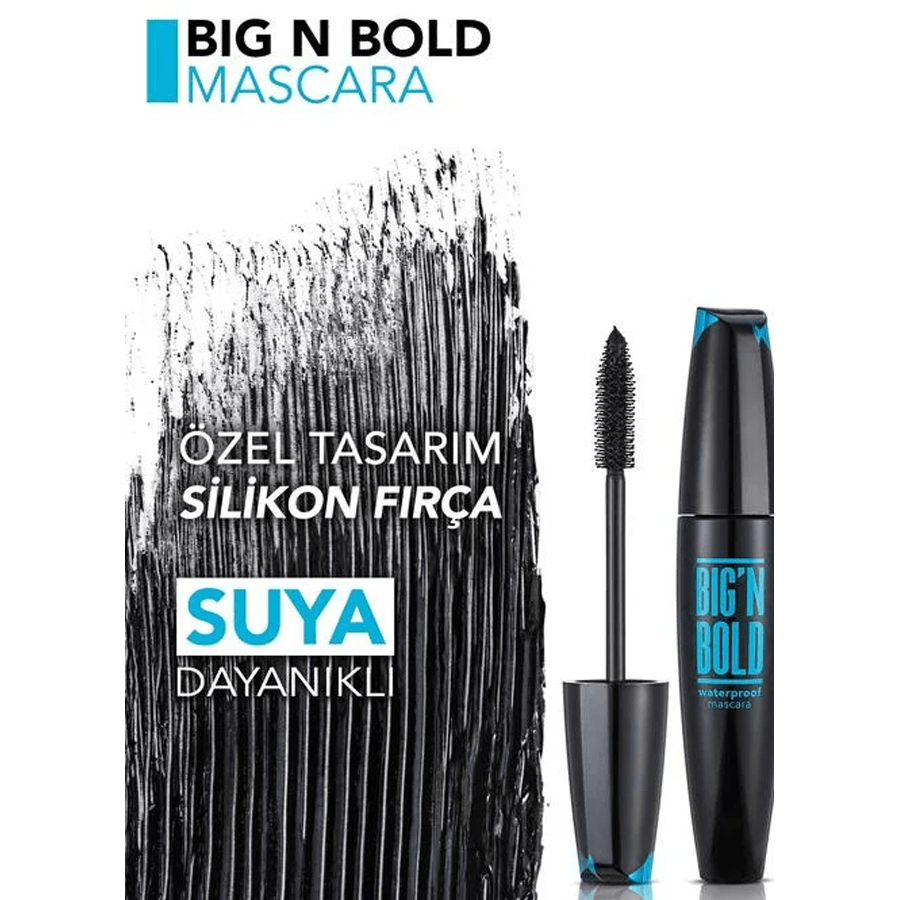 Flormar Big'n Bold Waterproof Hacim Veren Suya Dayanıklı Siyah Maskara 15ml