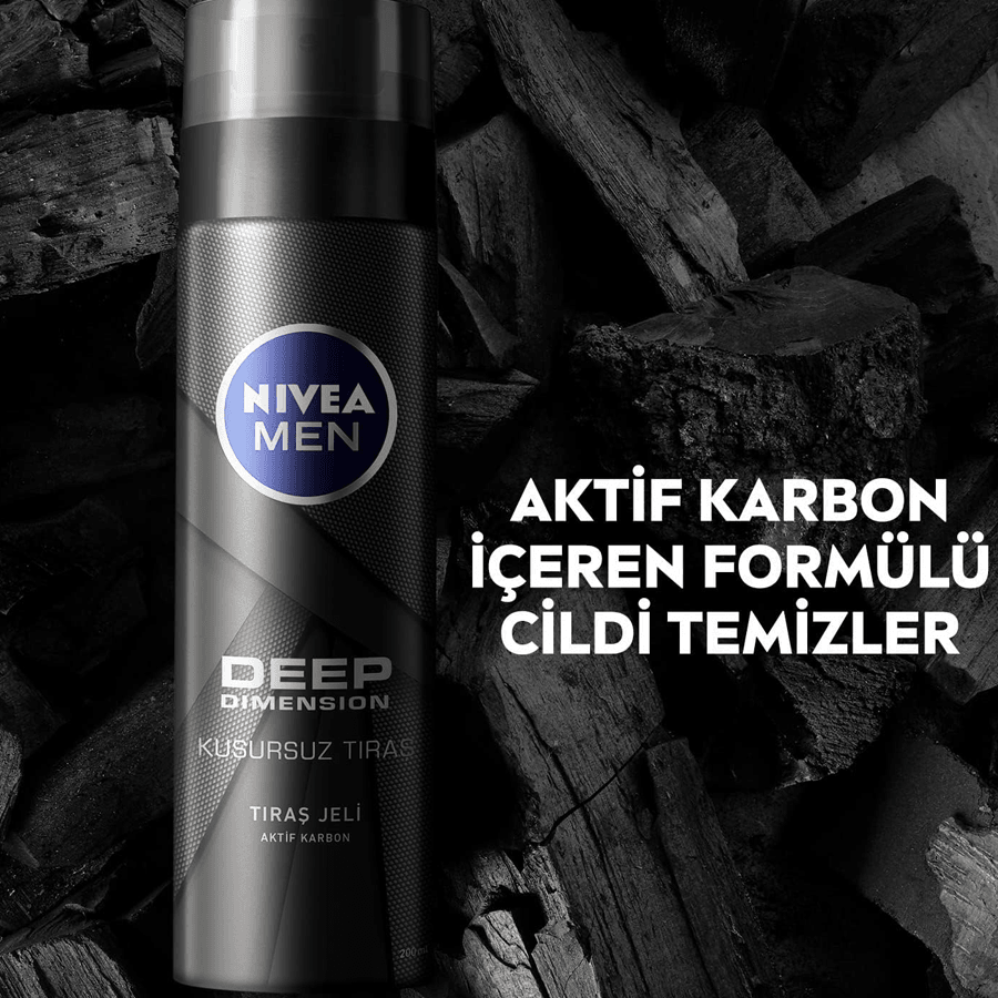 Nivea Men Deep Dimension Tıraş Jeli 200ml-Aktif Karbon