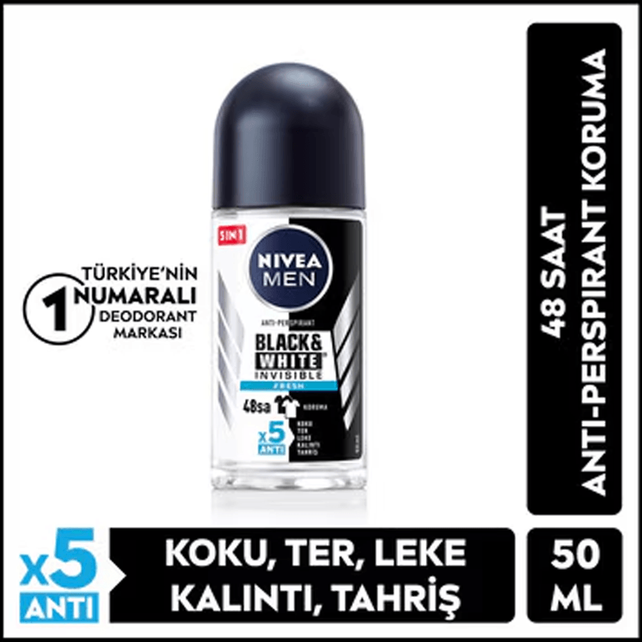 Nivea Men Black & White Fresh Roll-On 50ml-Leke Karşıtı