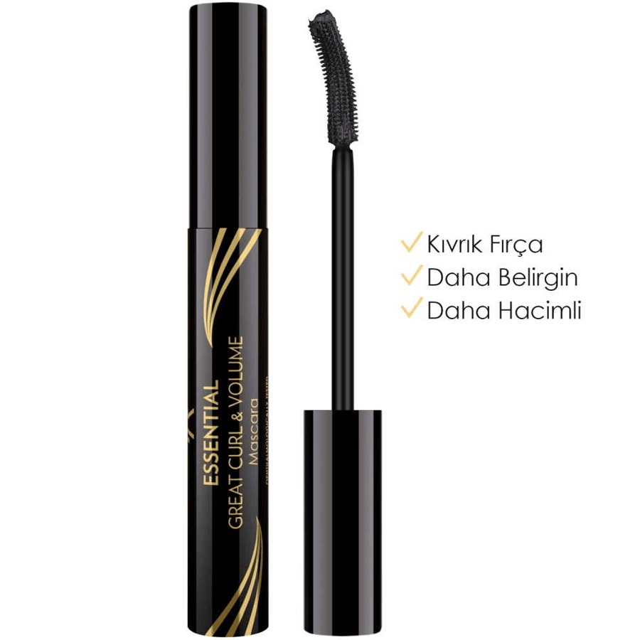 Golden Rose Essential Great Curl & Volume Mascara Black-Kıvrım Veren Maskara