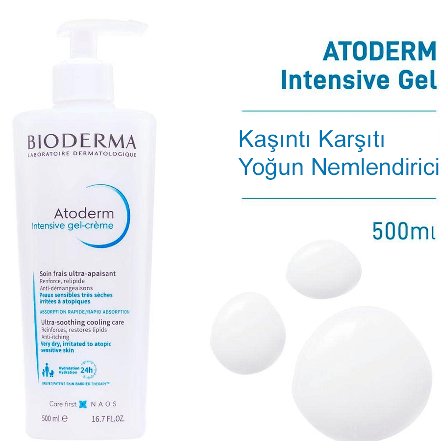 Bioderma Atoderm Intensive Gel-Cream 500ml-Yatıştırıcı ve Nemlendirici