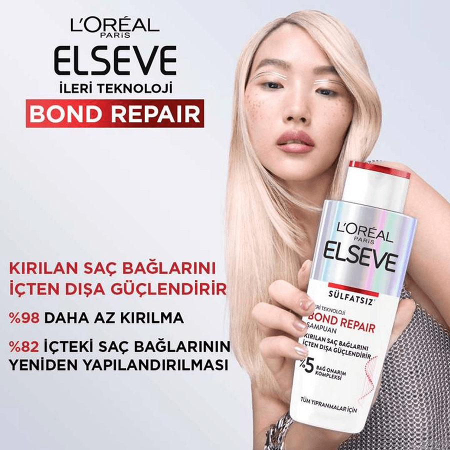 Loreal Paris Elseve Bond Repair Tüm Yıpranmalar için Saç Bağlarını Güçlendirici Şampuan 200ml