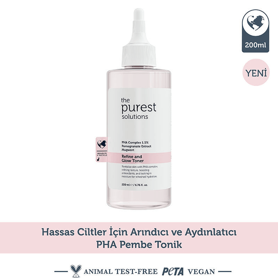 The Purest Solutions Refine and Glow Toner 200ml - Aydınlatıcı Pembe Tonik