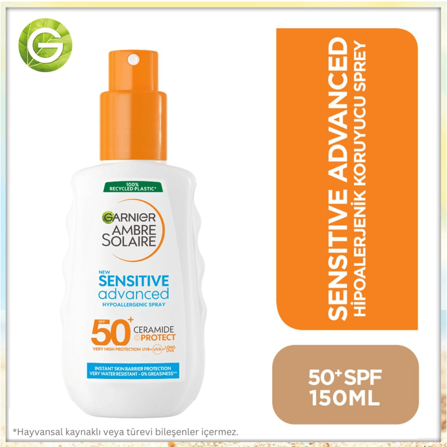 Garnier Ambre Solaire Sensitive Advanced Spf 50 Creamide Sprey 150ml