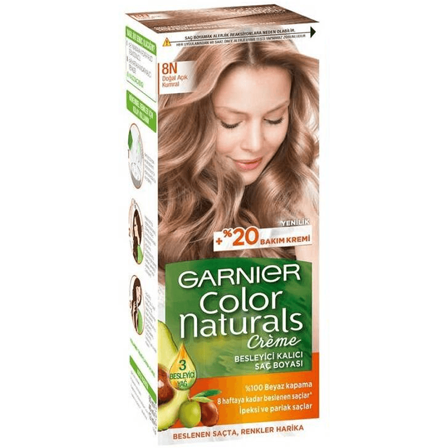 Garnier Color Naturals Creme 8N Doğal Açık Kumral-Saç Boyası