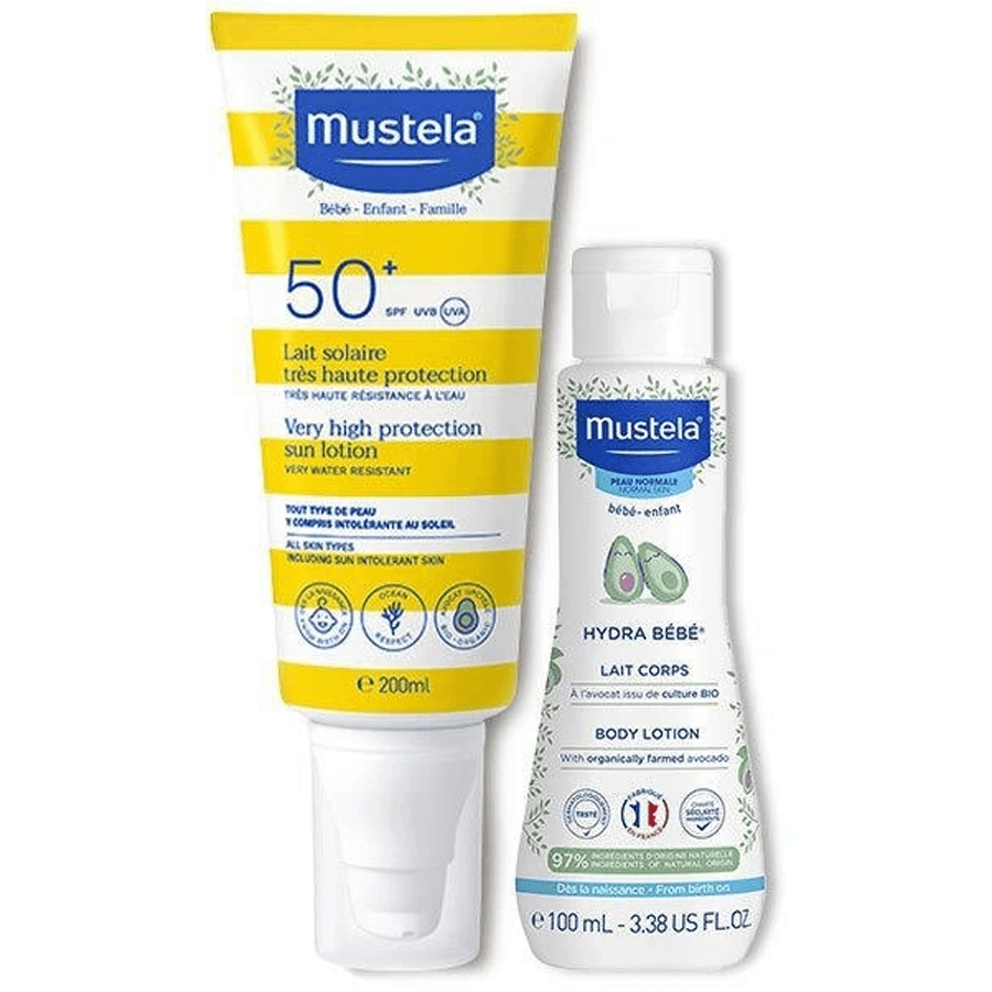 Mustela Güneş Losyonu SPF50+ 200 ml+Mustela Hydra Bebe 100ml