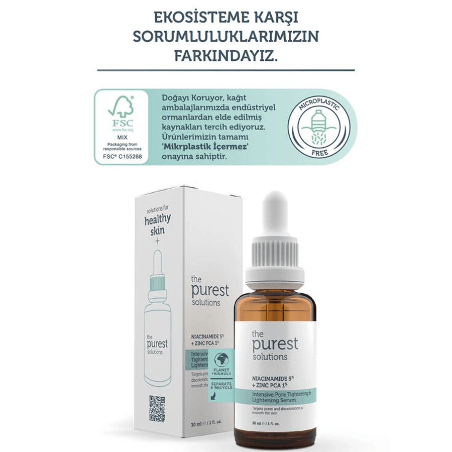 The Purest Solutions Intensive Pore Tightening + Lightening Serum 30ml-Sivilce ve Siyah Nokta