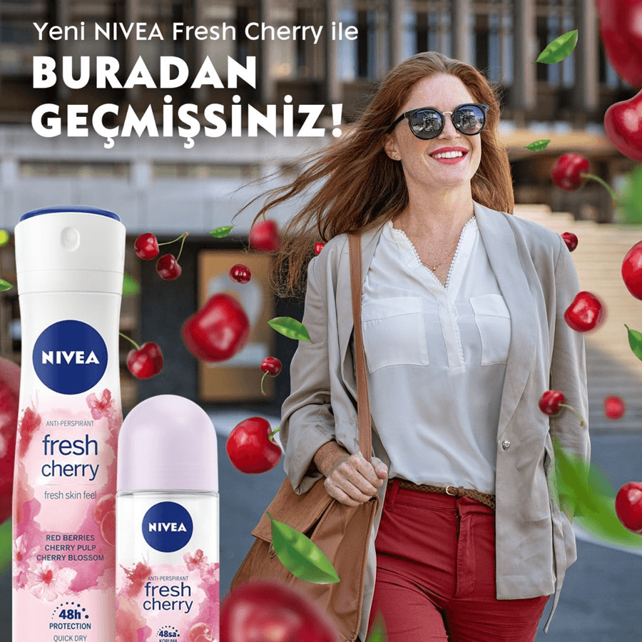 Nivea Fresh Cherry Roll-On 50ml-Uzun Süreli Ferahlık