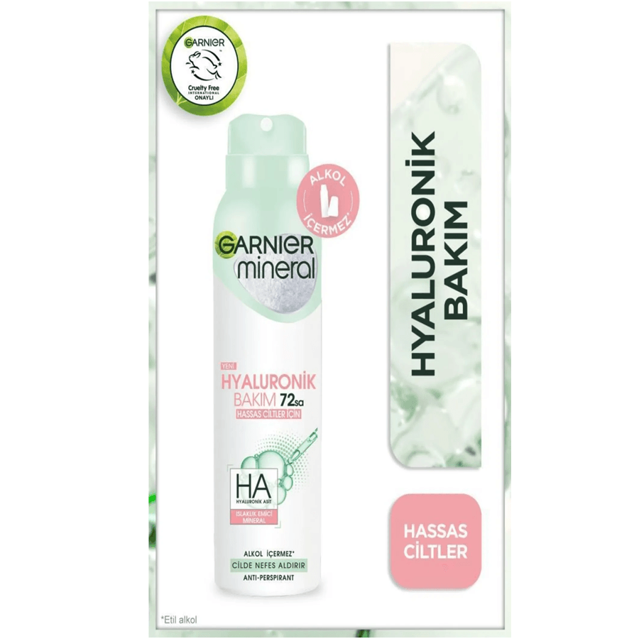 Garnier Mineral Hyaluronik Bakım Sprey Deodorant 150ml-Uzun Süreli Etki