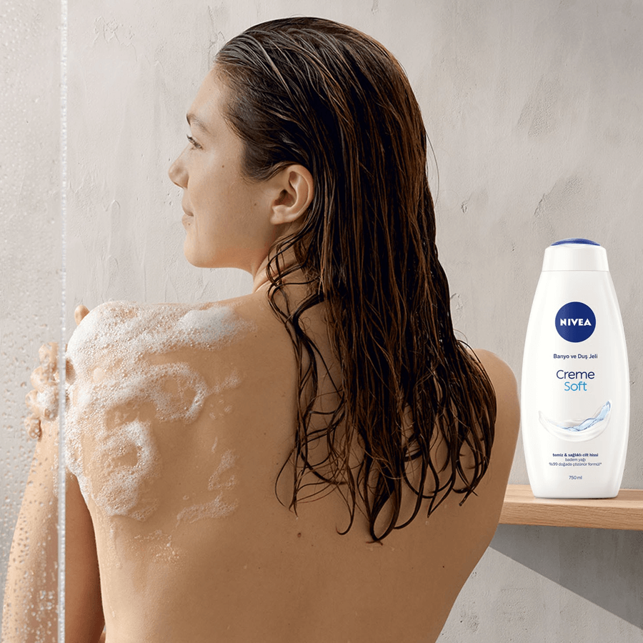 Nivea Creme Soft Banyo ve Duş Jeli 750ml-Badem Yağlı Duş Jeli