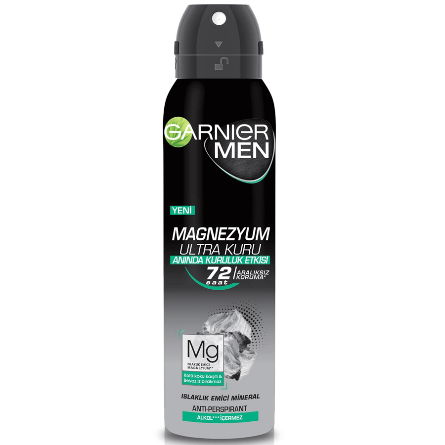 Garnier Men Magnezyum Ultra Kuru Deodorant Sprey 150ml-Anında Kuruluk