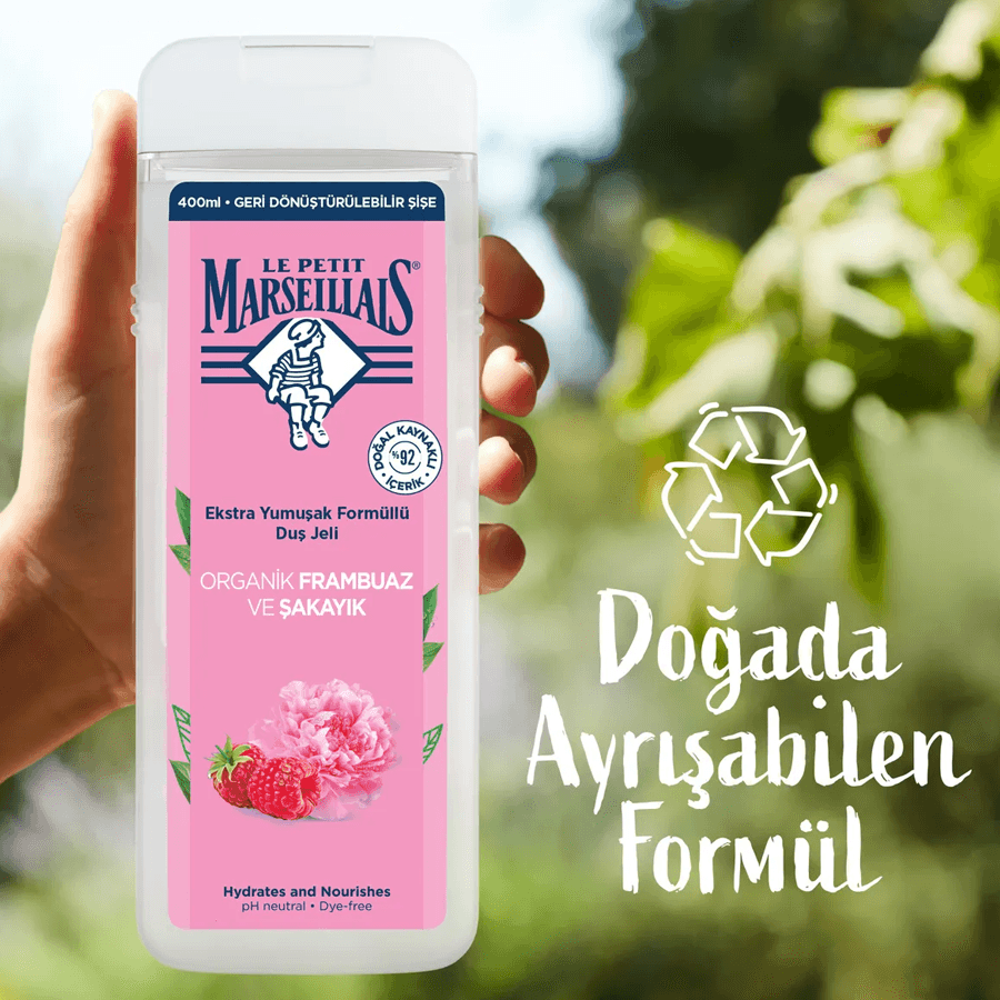 Le Petit Marseiliais Frambuaz ve Şakayık Özlü Duş Jeli 400ml