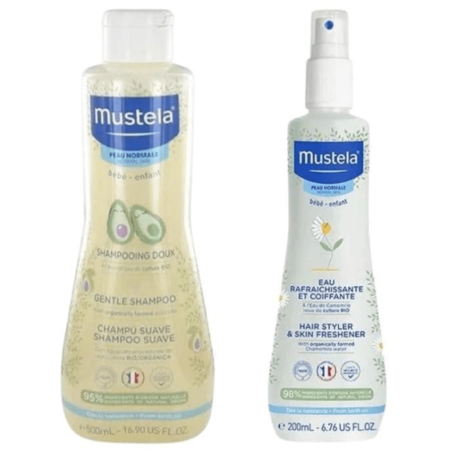 Mustela Banyo Seti Papatya Özlü Şampuan 500ml + Mustela Saç ve Vücut Spreyi 200ml