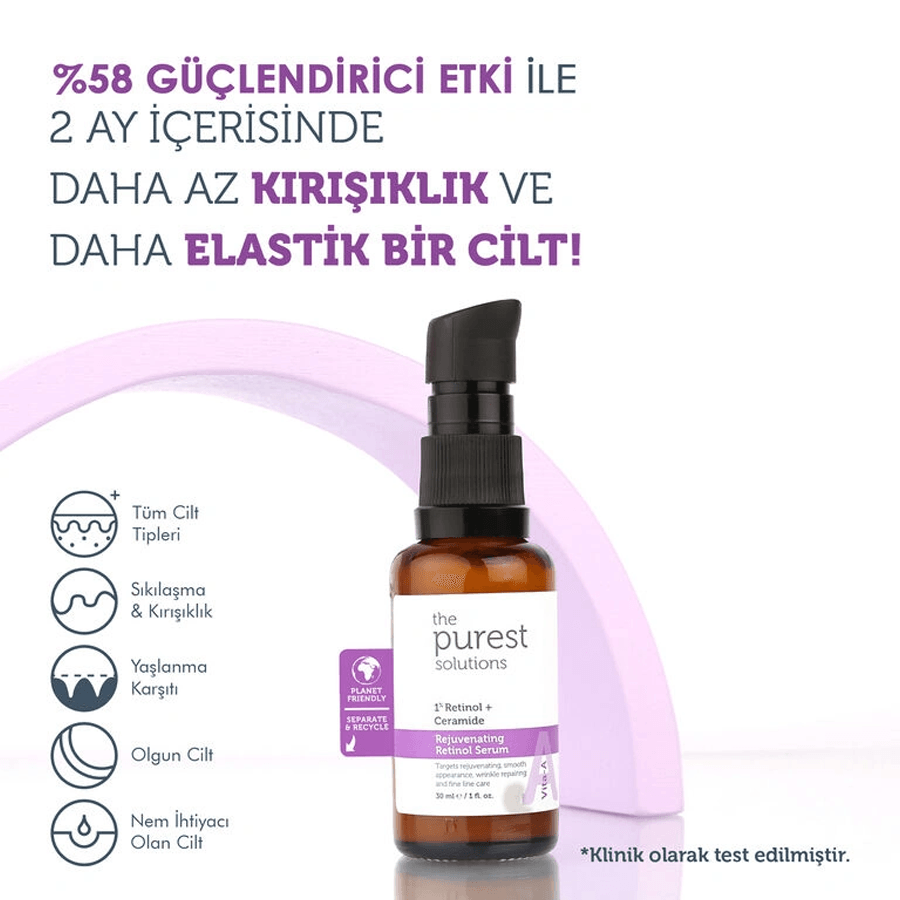 The Purest Solutions %1 Retinol + Ceramide Rejuvenating Retinol Serum 30ml-Kırışıklık Serumu