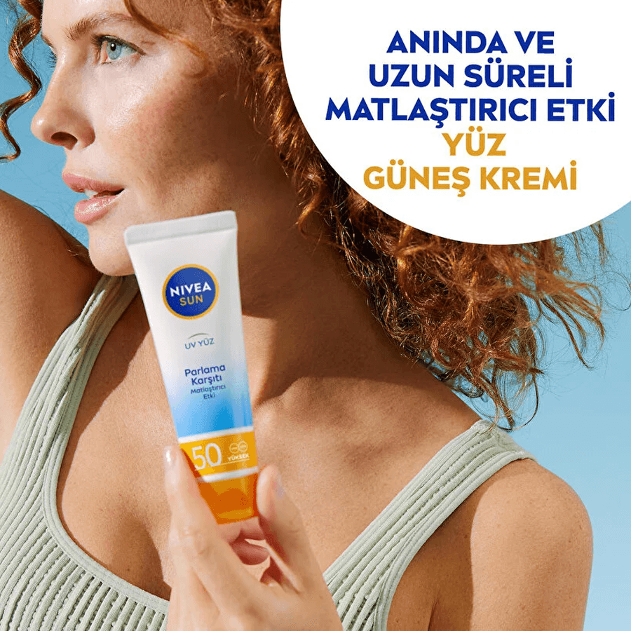 Nivea Sun Yüz Koruma Parlama Karşıtı Gkf 50+ 50ml-Yüksek Koruma