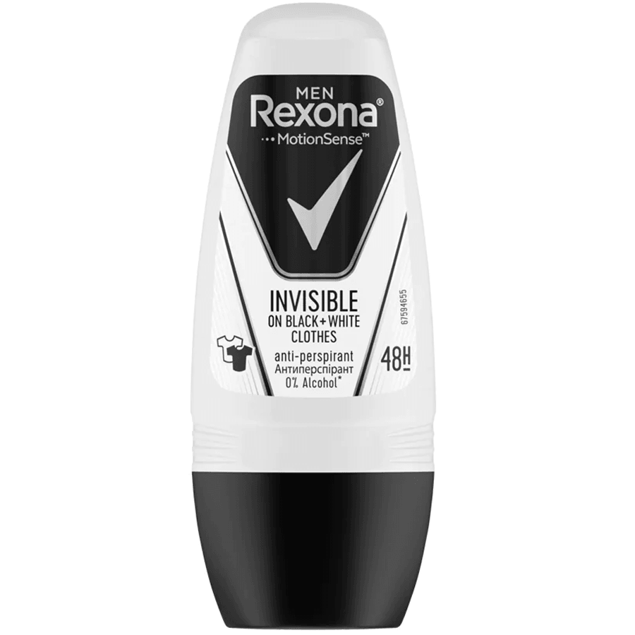 Rexona Men Invisible Black+White Antiperspirant Erkek Roll On Deodorant 50ml 