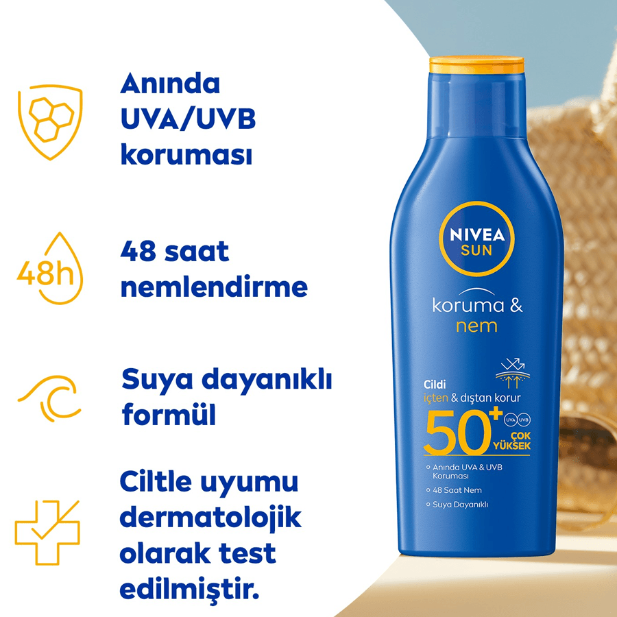 Nivea Sun Koruma ve Nem Güneş Losyonu 200ml-Suya Dayanıklı