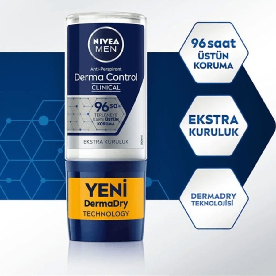 Nivea Men Derma Control Clinical Roll-On 50ml-Ekstra Kuruluk