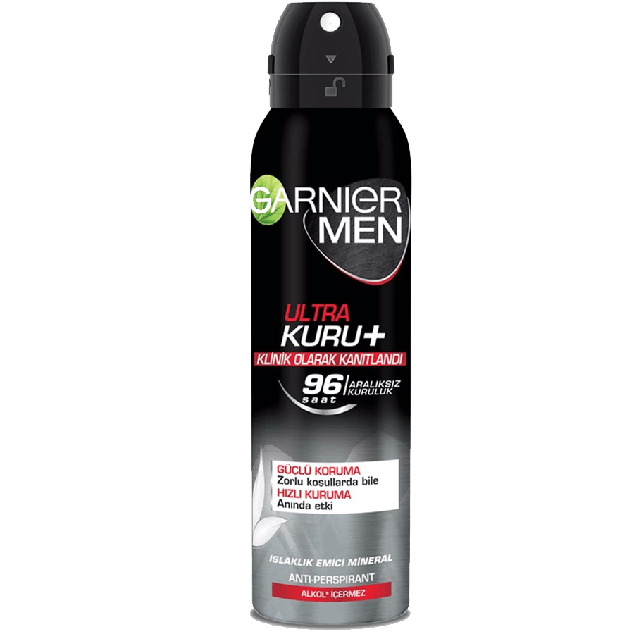 Garnier Men Ultra Kuru Deodorant Sprey 150ml-Islaklık Emici