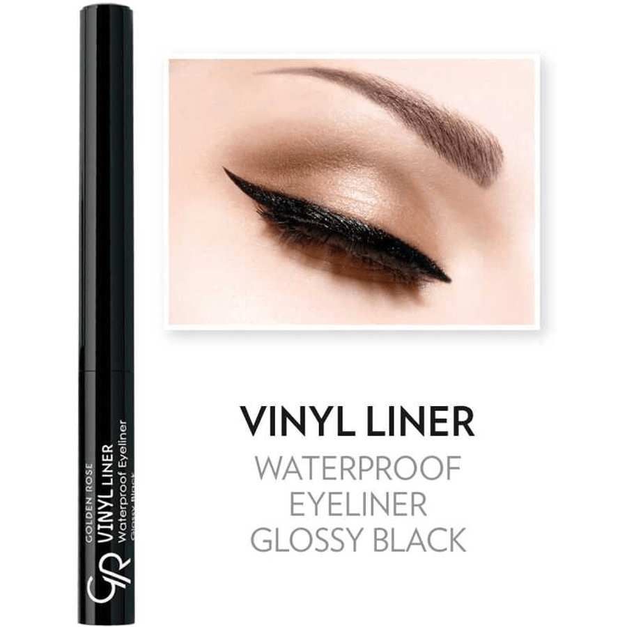 Golden Rose Vinyl Liner Waterproof Eyeliner Black-Suya Dayanıklı Eyeliner