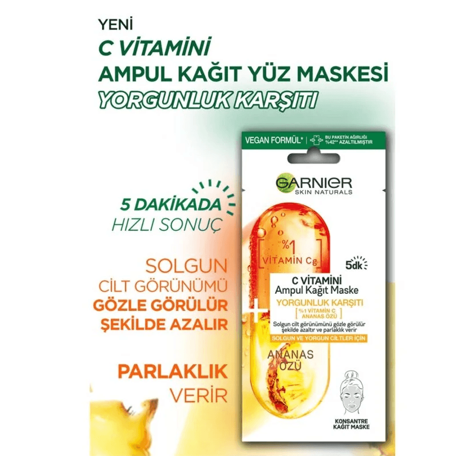 Garnier C Vitamini Ampul Kağıt Maske 1x15gr