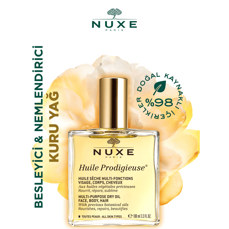 Nuxe Huile Prodigieuse Çok Amaçlı Kuru Yağ (Yüz, Vücut, Saç) 100 ml