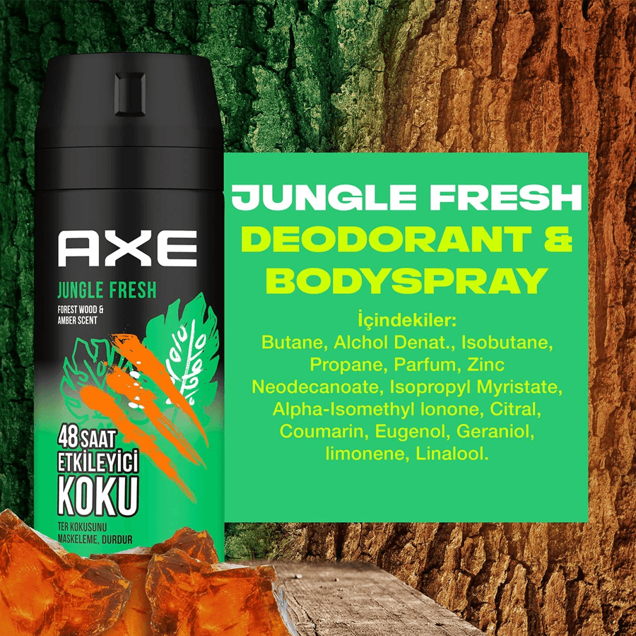 Axe Jungle Fresh Body Sprey 150ml Erkek Deodorant Sprey