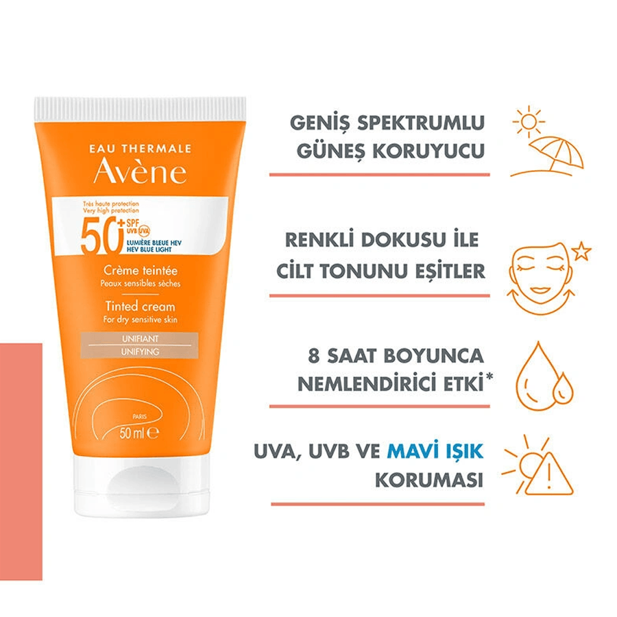 Avene Solaire SPF 50+ Renkli Güneş Kremi 50ml