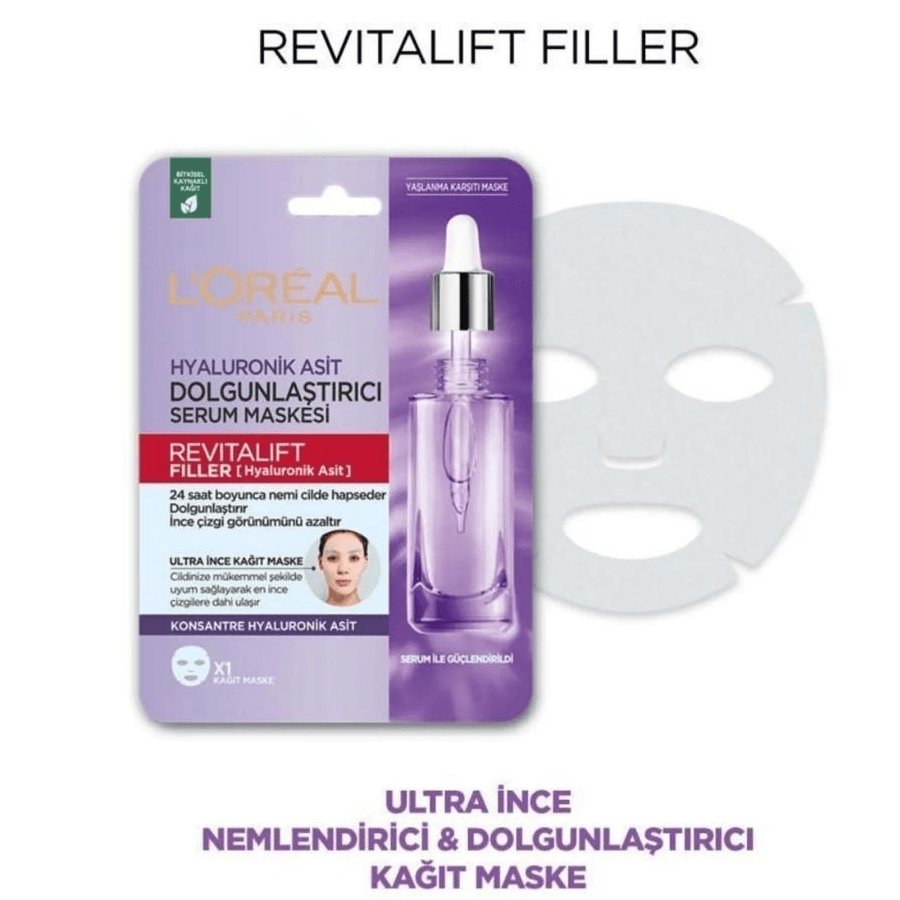 Loreal Paris Revitalift Filler Hyaluronik Asit Kağıt Maske 1 Adet