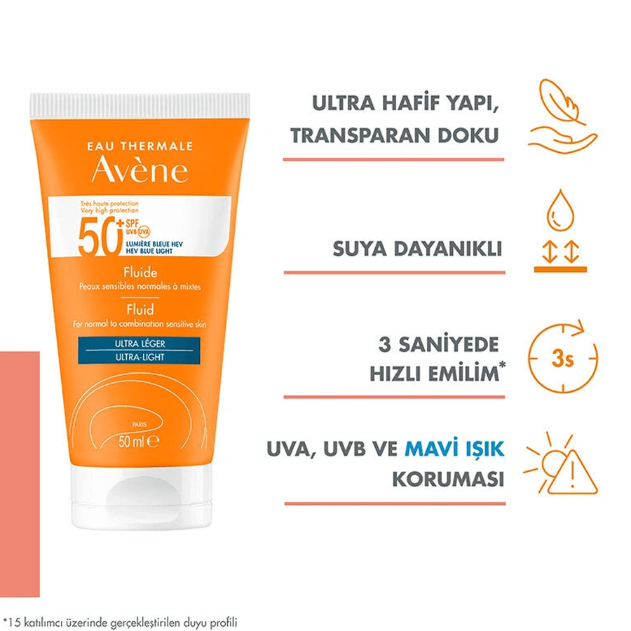 Avene Solaire SPF50+ Fluid Ultra Light 50ml-Güneş Koruyucu