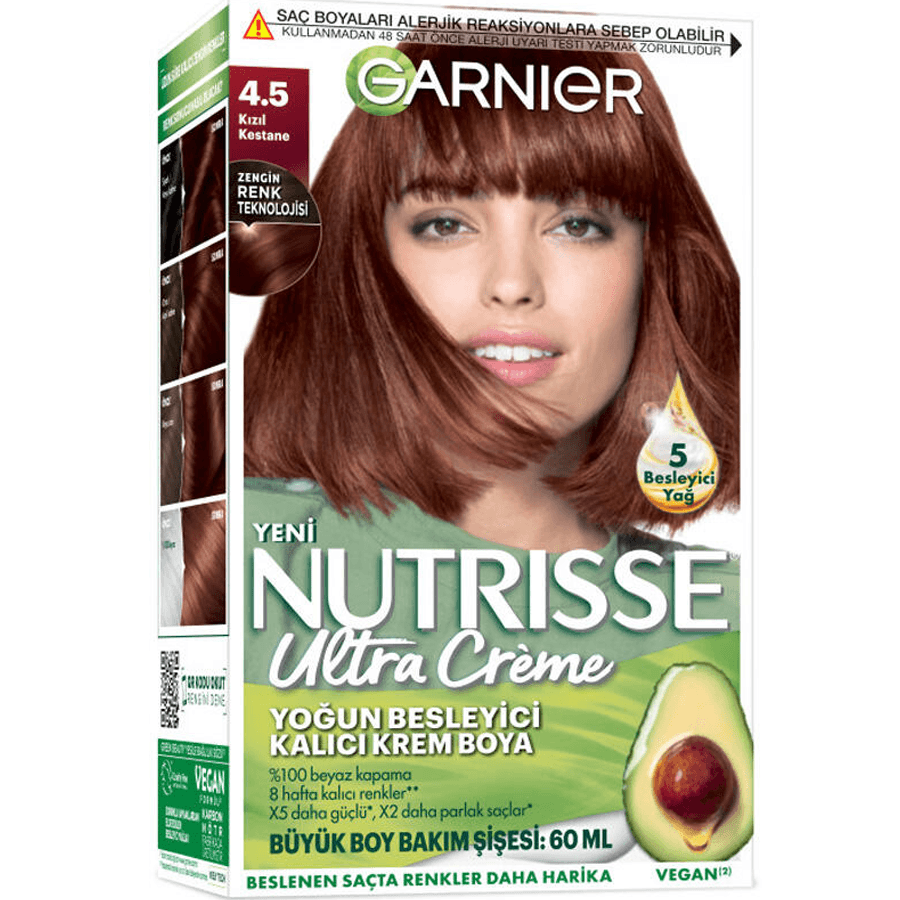 Garnier Nutrisse Ultra Creme 4.5 Kızıl Kestane-Saç Boyası