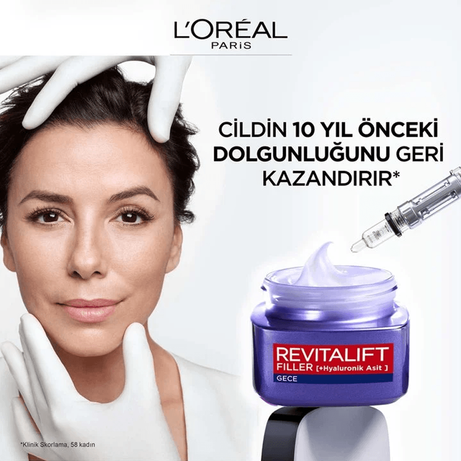 Loreal Paris Revitalift Filler Yaşlanma Karşıtı Gece Kremi 50ml