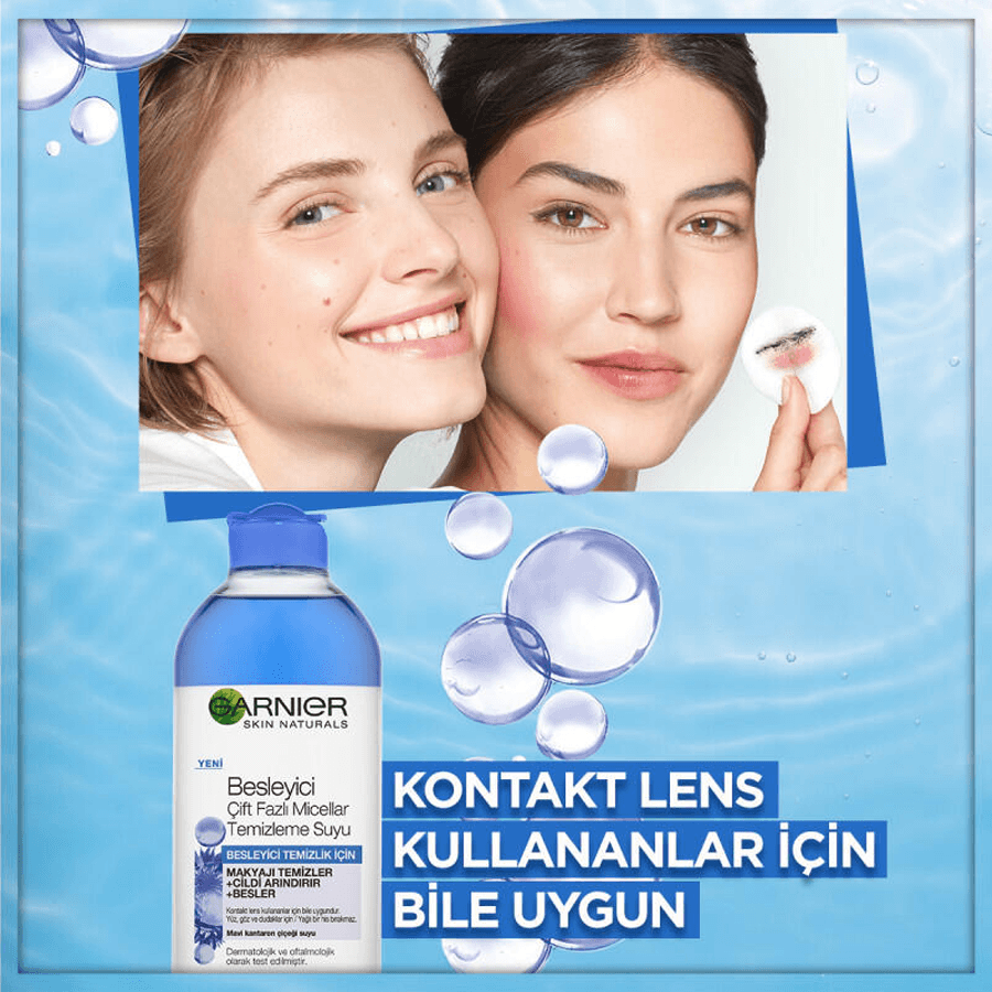 Garnier Besleyici Çift Fazlı Mavi Micellar Temizleme Suyu 400ml-Arındırma