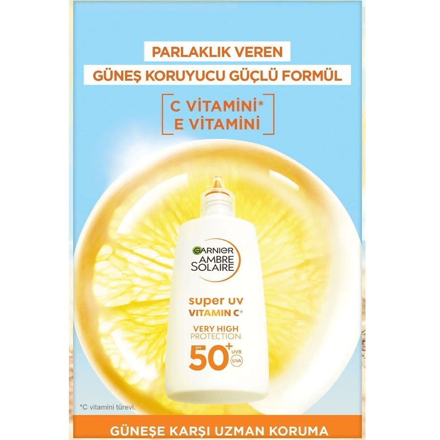 Garnier Ambre Solaire Super UV Vitamin C SPF 50+ 40ml-Leke Karşıtı Güneş Koruyucu