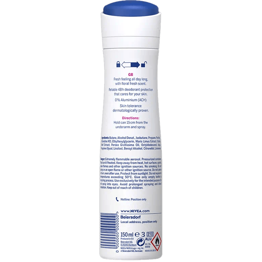 Nivea Fresh Flower Sprey 150ml-Çiçek Kokulu