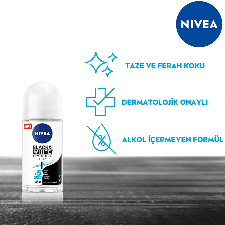 Nivea Black & White Pure Roll On 50ml-Leke Karşıtı