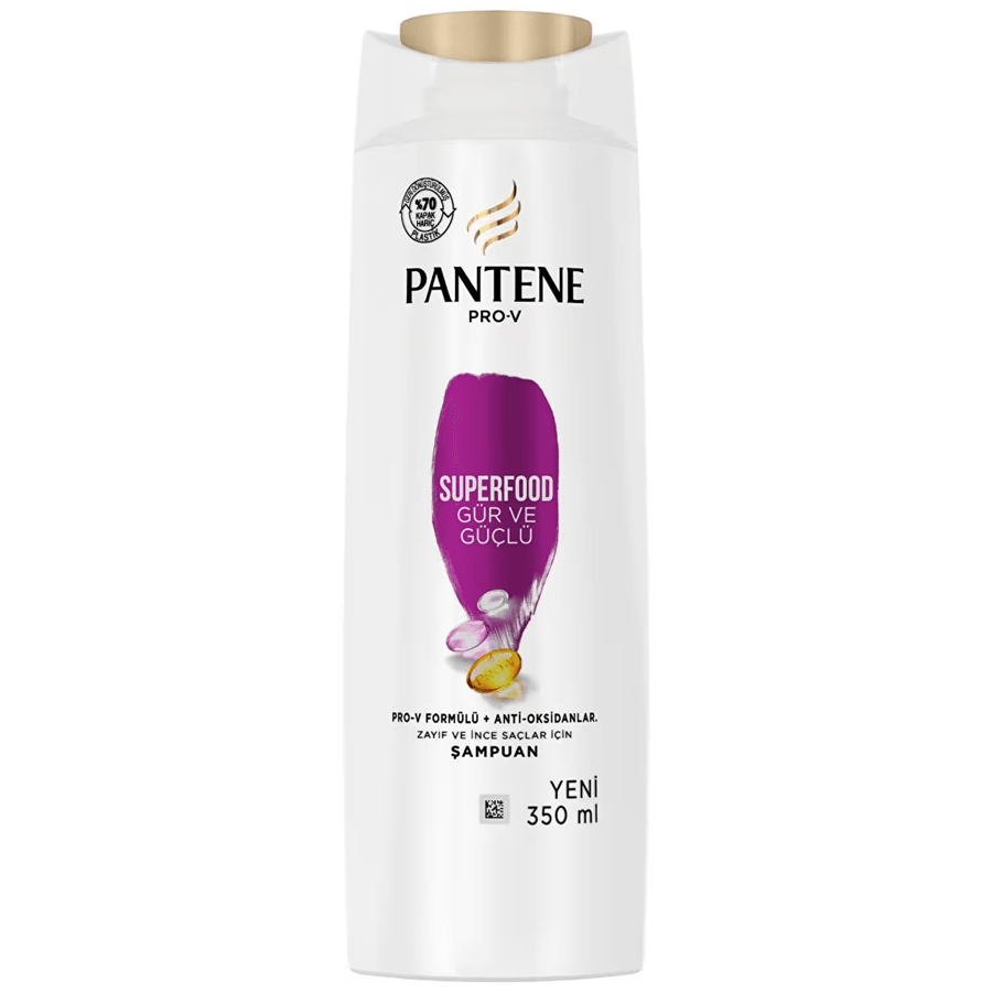 Pantene Superfood Gür ve Güçlü Şampuan 350ml-Zayıf ve İnce Telli Saçlar