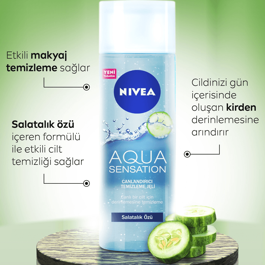 Nivea Aqua Sensation Canlandırıcı Yüz Temizleme Jeli 200ml-Salatalık Özlü