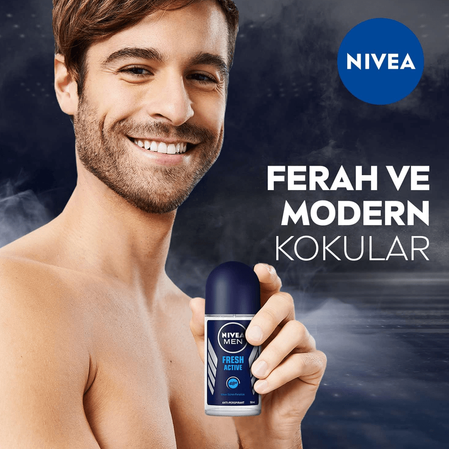 Nivea Men Fresh Active Roll-On 50ml-Uzun Süre Ferahlık