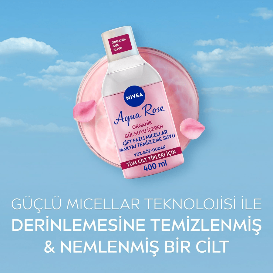 Nivea Aqua Rose Çift Fazlı Micellar Makyaj Temizleme Suyu 400ml