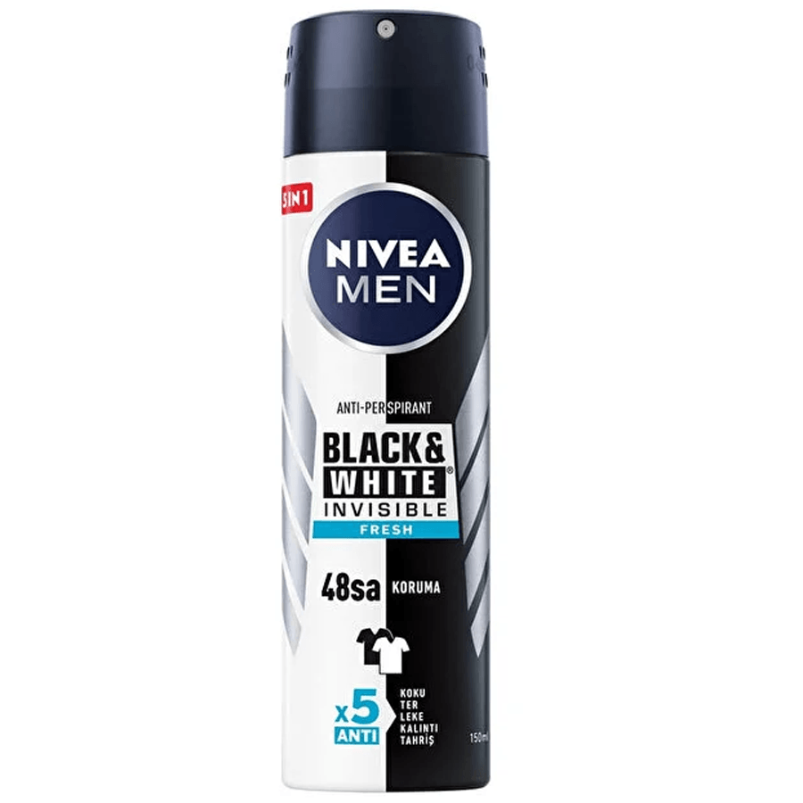 Nivea Men 5IN1 Invisible Black And White Fresh Deodorant 150ml
