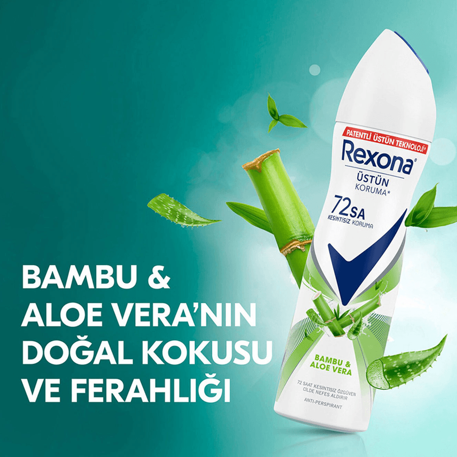 Rexona Bambu & Aloe Vera Antiperspirant Kadın Sprey Deodorant 150ml 