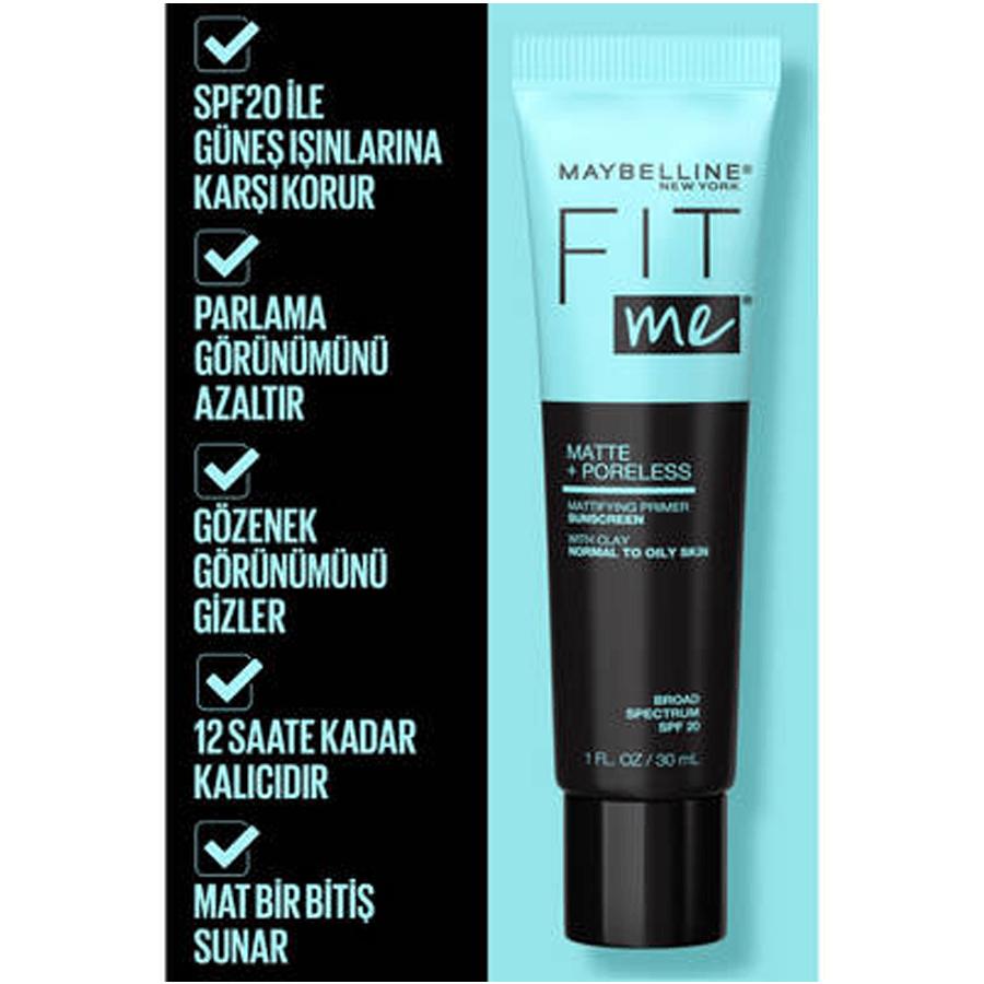 Maybelline Fit Me Matte Poreless Matlaştırıcı Makyaj Bazı 30ml